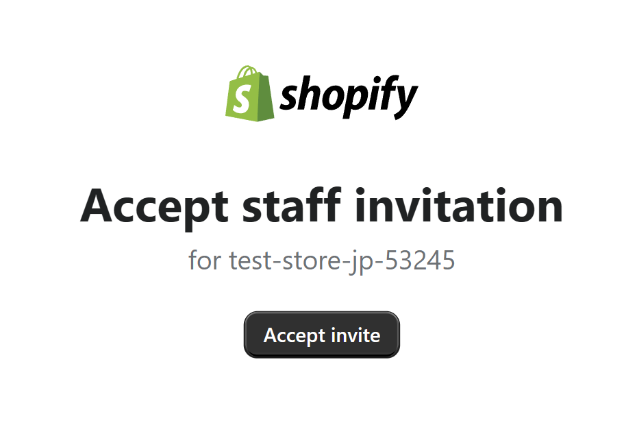 Accept staff invitation の画面